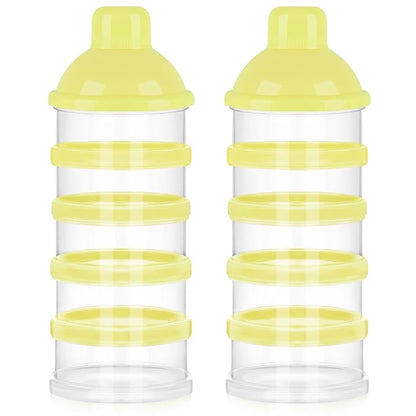 Accmor Formula Dispenser On The Go, 5 Compartments Stackable Formula Container for Travel, Baby Milk Powder Kids Snack Container, BPA Free