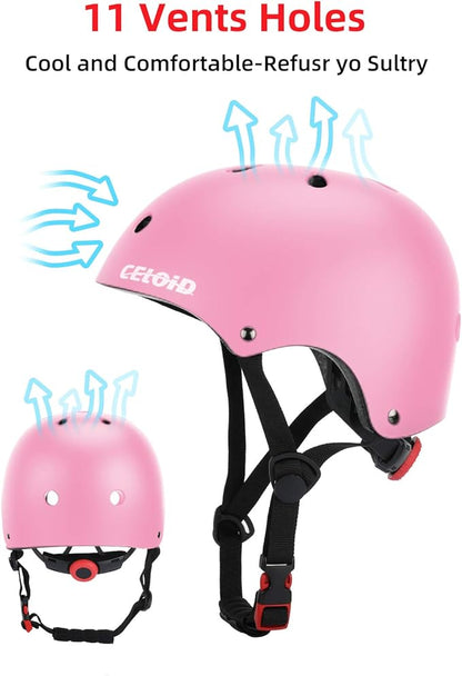 Kids Bike Helmet,Toddler Skateboard Helmets for Ages 2-3-5-8-14 Years Boys Girls，Adjustable Multi-Sport Bicycle Skateboarding Football Roller Skating Scooter Rollerblade Balance Bike Helmet