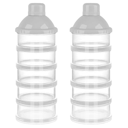 Accmor Formula Dispenser On The Go, 5 Compartments Stackable Formula Container for Travel, Baby Milk Powder Kids Snack Container, BPA Free