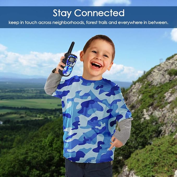 Kids Walkie Talkies,3 Pack 22 Channels 2 Way Radio Toy with Flashlight and LCD Screen,3KM Range Walkie Talkies for Kids Outside Adventures, Camping, Hiking