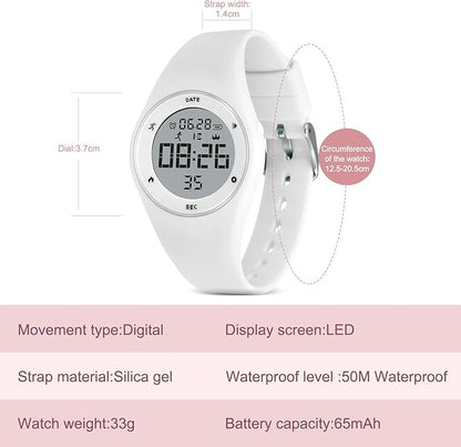 Kids Watches for Girls Boys Digital Sport Watch with Step Counter Pedometer Vibration Alarm Clock, No App Waterproof Fitness Tracker Kids Watch Boys Girls Teens Students Ages 5-16