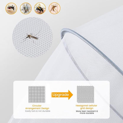 Orzbow Universal Mosquito Net for Stroller, Baby Bug Net with Two-Way Zippers & Storage Bag, Breathable & Foldable Mosquito Nets for Strollers, Car Seat, Bassinet, Cradle, Portable Mini Crib, Grey