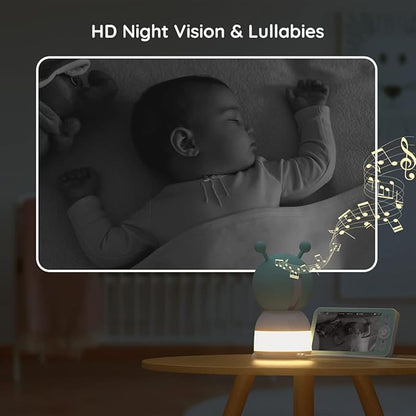 BOIFUN Additional Baby Camera Specifically Compatible with Baby 6T Video Baby Monitor, 360° Camera with Night Light, Auto Tracking, AI Motion & Sound Detection, Two-Way Audio, with Wall Mount Base