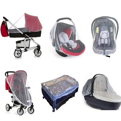 Durable Baby Stroller Mosquito Net (2 Pack) - Universal Elastic Edge Mesh Cover for Bassinets, Cradles, Playards, Car Seats & Mini Cribs | Breathable Travel Essential Newborn Protection (Pink)