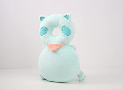 Baby Head Protection Backpack - Soft & Comfortable, Cute Cartoon Design (Q77-Raccoon)