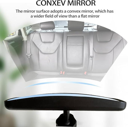 Universal Car Interior Rearview Baby Mirror Wide Angle Convex Mirror Clip-on & Suction Cup mirrors for Viewing Rear Passengers（5.11' X 2.56'）