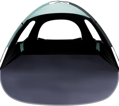 WhiteFang Beach Tent Anti-UV Portable Sun Shade Shelter for 3/4/6/8 Person, Extendable Floor with 3 Ventilating Mesh Windows Plus Carrying Bag, Stakes and Guy Lines