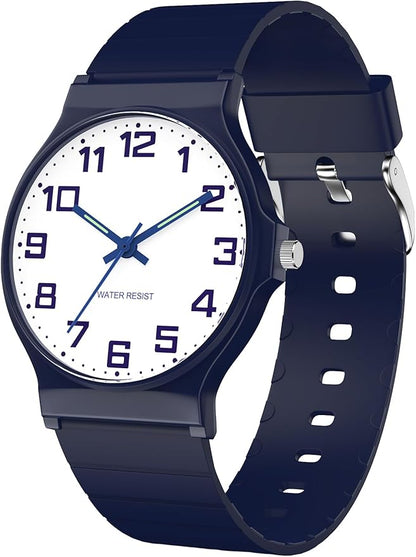 Kids Analog Watch Boys Girls, 30M Waterproof, Sports Watch for Boys, Easy to Read Children's Thin Dial Wrist Watches with Soft Band, for Ages 5-15 Kids Great Birthday Gifts Christmas Day