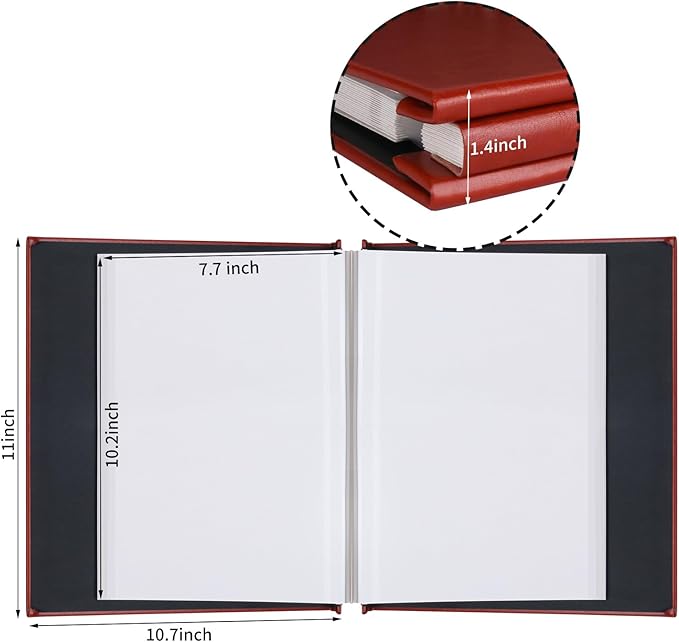Inspirational Leather Photo Album,Magnetic Self-Stick Page Photo Album,Family Album,Hand Made DIY Albums Holds 3x5, 4x6, 5x7, 6x8 Photos (brown-always remember)