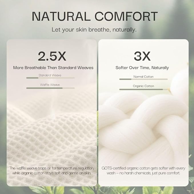 Salt Earth GOTS Certified 100% Organic Cotton Throw Blanket, 108"X90" Blankets & Throws for Bed, Throw Blanket for Couch,Modern & Cozy Blanket, All Season Waffle Blanket, Soft Blanket (Plum Perfect)