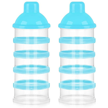 Accmor Formula Dispenser On The Go, 5 Compartments Stackable Formula Container for Travel, Baby Milk Powder Kids Snack Container, BPA Free