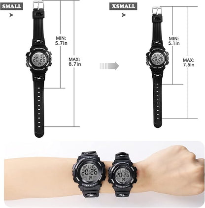 Kids Watch,Boys Watch for 3-15 Year Old Boys,Digital Sport Outdoor Multifunctional Chronograph LED 50 M Waterproof Alarm Calendar Analog Watch for Children with Silicone Band,Kids Gift