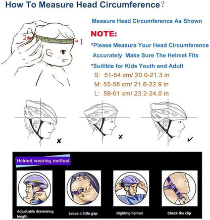 Bike Skateboard Helmet, Adjustable and Multi-Sport for Skate Scooter, 3 Sizes for Adult Youth Kids Toddler