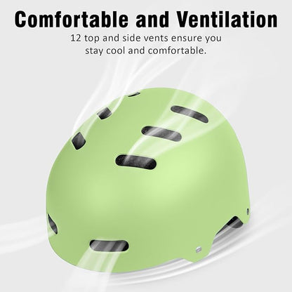 Skateboard Bike Helmet for Adults Women Men Youth Kids (2-3-5-8-14+ Years Boys Girls) - Lightweight Multi-Sport Adjustable Helmets for Bicycle Skateboard Scooter Skate Cycling