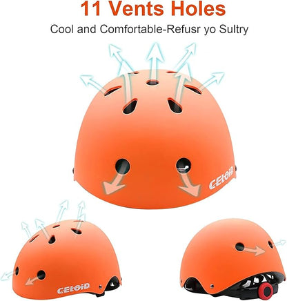 Kids Bike Helmet,Toddler Skateboard Helmets for Ages 2-3-5-8-14 Years Boys Girls，Adjustable Multi-Sport Bicycle Skateboarding Football Roller Skating Scooter Rollerblade Balance Bike Helmet