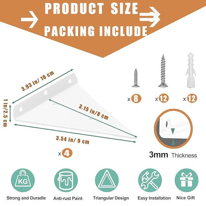 Furniture Anchors for Baby Proofing Heavy Duty Bracket Drywall Anchors Securing 1000 lbs Multiple Installation Options Keep Baby Pet Safety from Falling Furniture 4 Pack White Wall Anchors