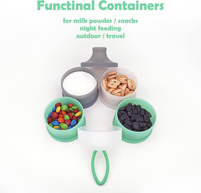 Baby Formula Dispenser, Formula Container, Portable Milk Powder Dispenser Container, Baby Feeding Travel Storage Container, Non-Spill Stackable Baby Snack Storage Container, BPA Free, 2 Packs