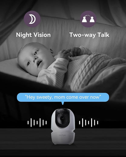 Baby Monitor with Camera and Audio, 7" 720P HD Video Baby Monitor No WiFi, 4000mAh Battery, VOX Mode, Auto Night Vision, Hack Proof, Remote PTZ