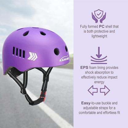 KAMUGO Kids Bike Helmet Set, Toddler Helmet for Ages 2-8 Boys Girls with Sports Protective Gear Set Knee Elbow Wrist Pads for Skateboard Cycling Scooter Rollerblading
