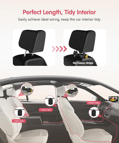 BM5 PRO Baby Car Camera for 2 Kids, 7.2" 1080P Dual Channel Display for Car Seat, Easy Installation with 2 IR Night Vision Cameras, Rear Seat Safety for Babies and Pets