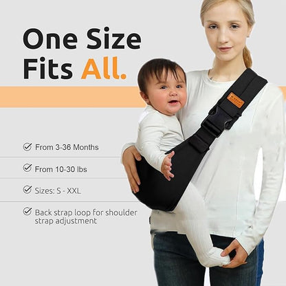 Baby Sling Carrier Newborn to Toddler Adjustable One-Shoulder Design with Hip Seat Support, Labor-Saving Baby Wraps Carrier 10-30 lbs(Gray)