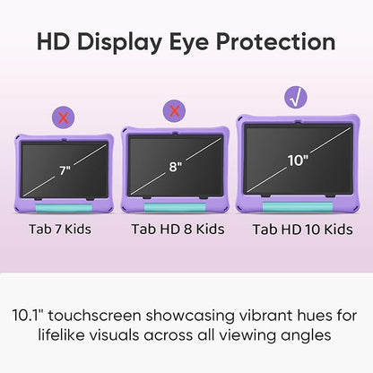 Kids Tablet, Android 15 Tablet for Kids 10 inch Octa-Core with Case, 24GB RAM 64GB ROM 1TB TF Card Expandable for Toddler Children, Parental Control, Dual Camera, BT5.0, WiFi, Gift (Purple)