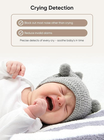 bonoch 5.5" 1440p Baby Monitor with 2 Cameras, Dual Video Monitor with Split Screen, Smart No WiFi Baby Camera, Detect Sleep Turn Over/Cry/Motion, 240h Lasting, WPA3 Hack Proof, White Noise