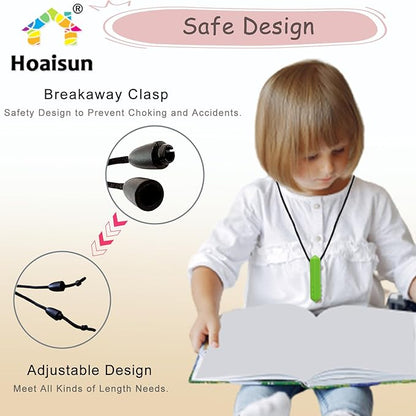 Chewy Necklaces for Sensory Kids, 6 Pack Chew Necklaces for Sensory Boys and Girls with Autism, ADHD, SPD, Chewing, Biting, Silicone Oral Sensory Chew Teething Toys for Adults Reduce Anxiety Fidget