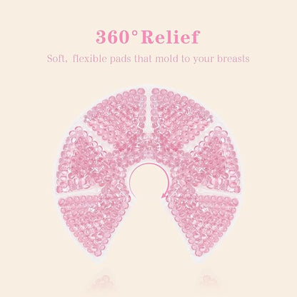 Hot/Cold Breast Gel Bead Ice Packs Breast Cooling/Heat Pads Relief for Breastfeeding, Nursing Pain, Mastitis, Engorgement, Swelling, Plugged Ducts | Boost Milk Let-Down & Production,2 Pack (Pink)