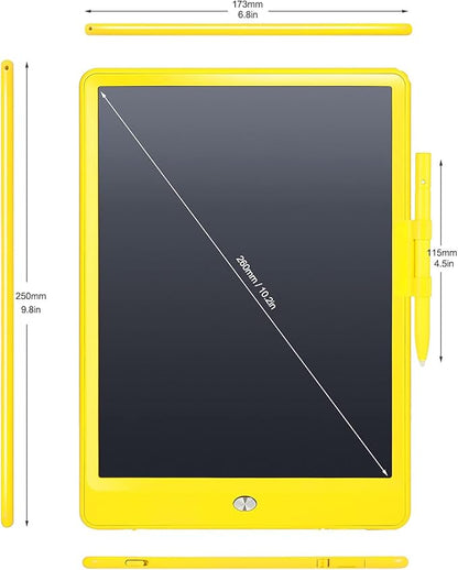 Sketch Pads for Drawing Kids, LEYAOYAO LCD Writing Tablet with Protect Bag Etch a Pads,Colourful Screen Draw Pad Draw Board,Birthday Gifts for 3 4 5 6 Year Old Girls(Yellow,10-Inch)