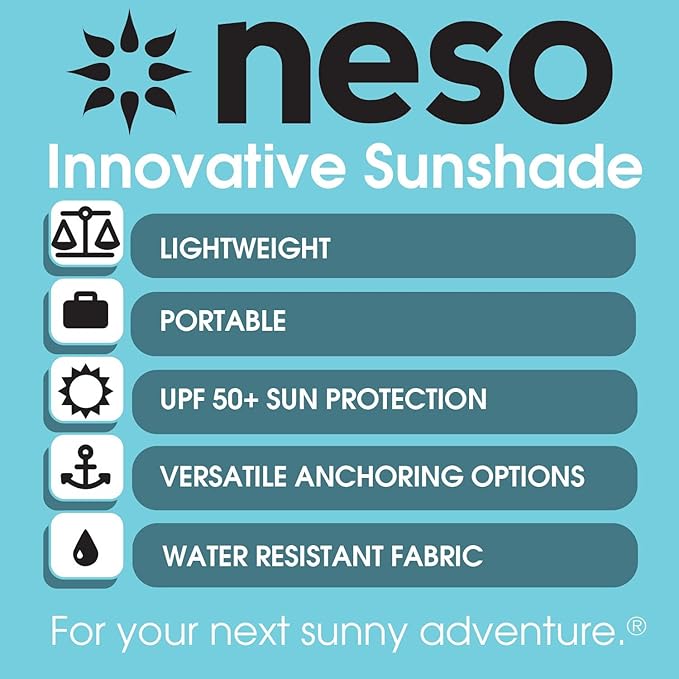 Neso Tents Beach Tent with Sand Anchor, Portable Canopy Sunshade - 7' x 7' - Patented Reinforced Corners(Lehua Red)