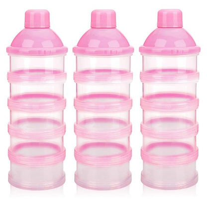 Accmor Formula Dispenser On The Go, 5 Compartments Stackable Formula Container for Travel, Baby Milk Powder Kids Snack Container, BPA Free