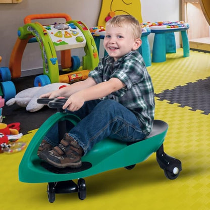 Wiggle Car Ride On Toy - No Batteries, Gears or Pedals - Twist, Swivel, Go - Outdoor Ride Ons for Kids 3 Years and Up by Lil' Rider (Green)