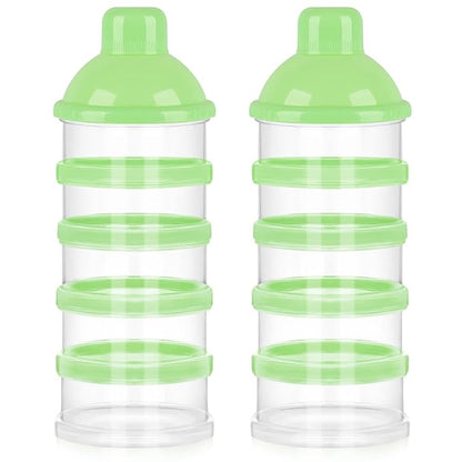 Accmor Formula Dispenser On The Go, 5 Compartments Stackable Formula Container for Travel, Baby Milk Powder Kids Snack Container, BPA Free