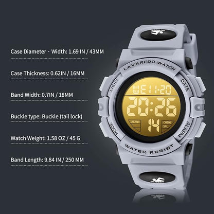 Kids Watch,Boys Watch for 3-15 Year Old Boys,Digital Sport Outdoor Multifunctional Chronograph LED 50 M Waterproof Alarm Calendar Analog Watch for Children with Silicone Band,Kids Gift