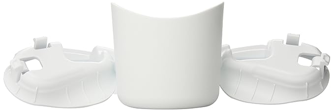 Clek Oobr High Back Booster Car Seat with Rigid Latch, Cloud & Foonf/Fllo Drink Thingy Cup Holder, White