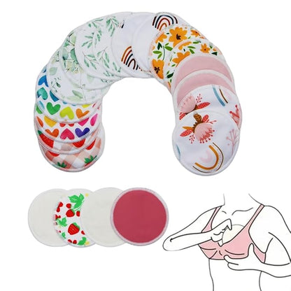 8 pcs(4 Pairs) Random Prints Breast Pads for Nursing Mothers, Reusable and Washable (8pcs Random Prints)
