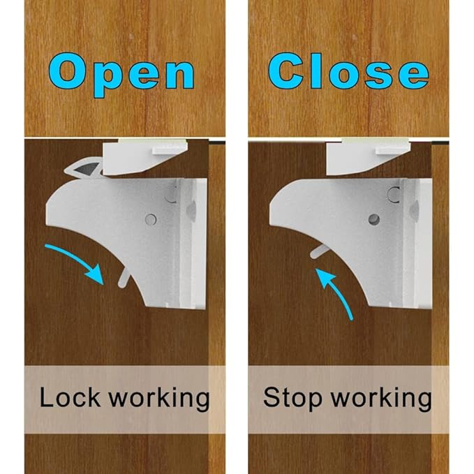 Upgraded Magnetic Cabinet Locks (6Locks and 2 Keys) Baby Proofing Cabinet Lock for Child Safety, No Drilling or Tools Needed