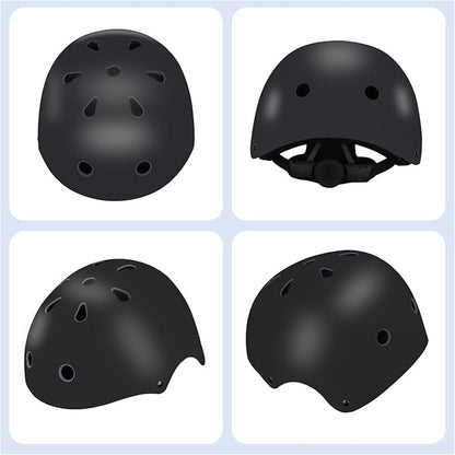 Color Gradient Adjustable Kids' Helmet with Knee & Elbow Pads Set | Multi-Sport Safety Gear for Boys & Girls Ages 5-14 | Skateboarding, Scooters, Roller & Inline Skating, Longboarding