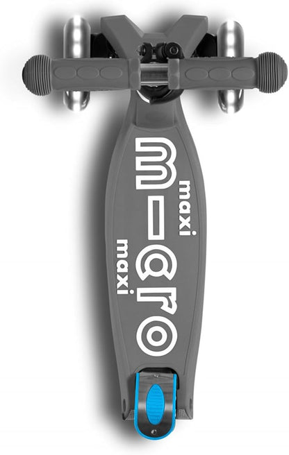 Micro Kickboard - Maxi Deluxe Foldable LED - Three Wheeled, Lean-to-Steer, Fold-to-Carry Swiss-Designed Micro Scooter for Kids with Motion-Activated Light-Up Wheels for Ages 5-12
