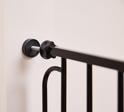 Regalo Easy Step 49-Inch Extra Wide Baby Gate, Includes 4-Inch and 12-Inch Extension Kit, 4 Pack of Pressure Mount Kit and 4 Pack of Wall Mount Kit, Black