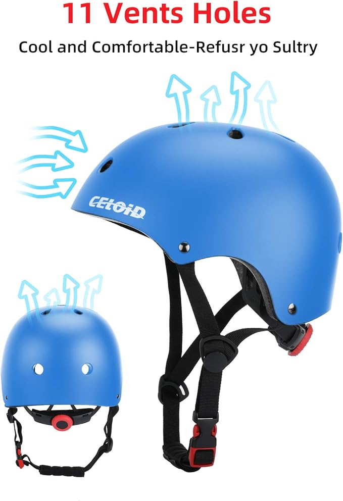 Kids Bike Skateboard Helmet Pad Set,Toddler Cyling Protective Gear Knee & Elbow Pads Wrist Guards for 5-8-10-12-14-16 Years Girls Boys Bicycle Scooter Roller Skate Inline Skating Rollerblading