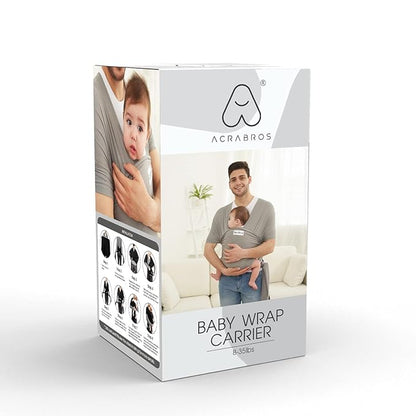 Acrabros Baby Wrap Carrier,Hands Free Baby Carrier Sling,Lightweight,Breathable,Softness,Perfect for Newborn Infants and Babies Shower Gift,Dark Cappuccino