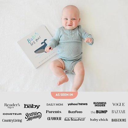 Lucy Darling Baby Memory Book – Little Captain | Nautical-Themed First Year Journal & Photo Album | 5-Year Keepsake for Baby Boy or Girl | Gender-Neutral Milestone Book | Mom Gift