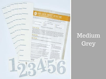 Little Acorns DIY Vinyl Growth Chart Ruler Decal Kit, Large #s - Medium Grey