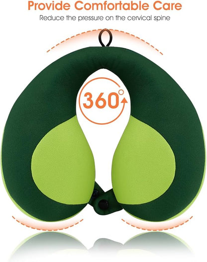 INFANZIA Kids Chin Supporting Travel Neck Pillow, Helps Support Head and Neck, Comfortably Designed for Head, Neck, and Chin Support - Gifts for Toddler/Child/Kids, Green