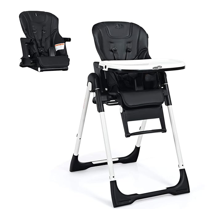 INFANS 4 in 1 High Chair–Booster Seat, Convertible Highchair w/Adjustable Height and Recline,Removable Tray,DetachableCushion, Installation-Free,Simple Fold for Baby, Infant& Toddler