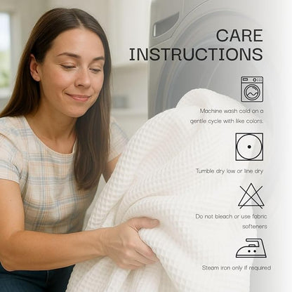 Salt Earth GOTS Certified 100% Organic Cotton Throw Blanket,108"X90" Waffle Blankets & Throws for Bed, Throw Blanket for Couch, Modern & Cozy Blanket, All Season, Comfy & Soft Blanket(Charcoal Grey)