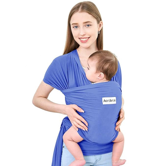 Acrabros Baby Wrap Carrier,Hands Free Baby Carrier Sling,Lightweight,Breathable,Softness,Perfect for Newborn Infants and Babies Shower Gift,Purple