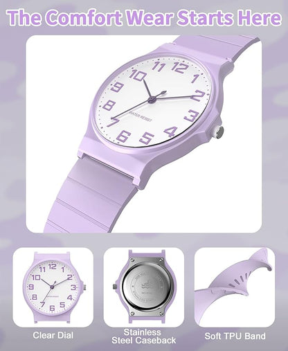 Kids Analog Watch Boys Girls, 30M Waterproof, Sports Watch for Boys, Easy to Read Children's Thin Dial Wrist Watches with Soft Band, for Ages 5-15 Kids Great Birthday Gifts Christmas Day